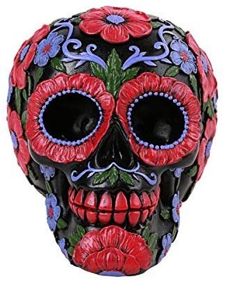Pacific Giftware Day of The Dead Floral Skull Home Tabletop Decorative Resin Figurine