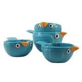Blue Bird Ceramic Measuring Cup and Spoon Set Kitchen Decor