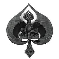 Pacific Giftware PT Winged Dragon Poker Card Spade Wall Mount Decorative Resin Figurine