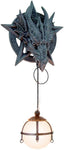 Medieval Fantasy Pentagram Dragon Sculptural Wall Lamp With Hanging Light Orb