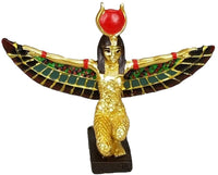 12pcs Ancient Egyptian Removable Miniature Figurine Set w/ Pyramid Display- King Tut, Nefertiti, Anubis, Isis, Bastet, Horus