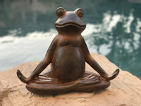 The Inner Peace of A Frog Yoga Toad In Meditation Figurine Collectible...