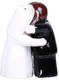 Hugging Wedding Couple Magnetic Ceramic Salt and Pepper Shakers Set