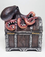 Decorative Davy Jones Locker Treasure Chest with Octopus Collectible Trinket Box 5 Inches W