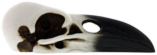 YTC White and Black Raven Bird Skeleton Skull Halloween Décor Statue