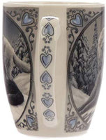 4" Snow Kisses New Bone China Porcelain Coffee Drink Mug