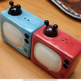 RETRO TELEVISIONS CERAMIC MAGNETIC SALT PEPPER SHAKERS