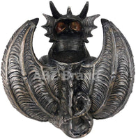 ABZ Brand Guardian Winged Red Eye Standing Dragon Gargoyle Candle Holder Statue Figurine Gothic Myth Fantasy Sculpture Decor