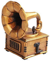 5.5 Inch Gramophone Musical Instrument Jewelry/Trinket Box Figurine