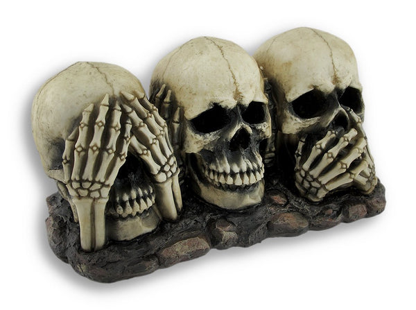 Things2Die4 See, Hear and Speak No Evil Skulls Statue
