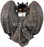 ABZ Brand Guardian Vampire Winged Red Eye Standing Gargoyle Candle Holder Statue Figurine Gothic Myth Fantasy Sculpture Decor