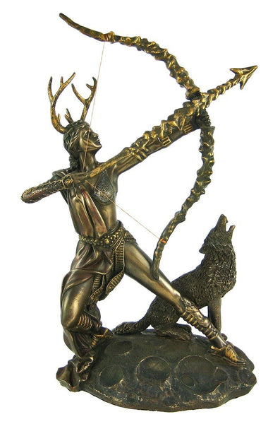 Bronzed Finish Artemis Moon Goddess Greek Statue Diana by Pacific Giftware