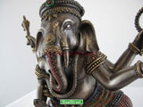 Dancing Ganesha on Lotus Collectible Hinduism Sculpture
