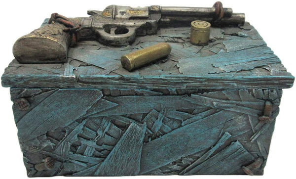 Pacific Giftware Pistol Shotgun with Casing Resin Trinket Box Bullet Storage Collectible Decor 5.75L x 3.5W Inch