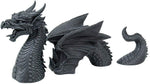 Medieval Fantasy Dragon Emerging From Lawn Statue Three Part Garden Decor