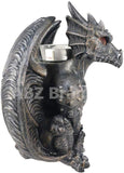 ABZ Brand Guardian Winged Red Eye Standing Dragon Gargoyle Candle Holder Statue Figurine Gothic Myth Fantasy Sculpture Decor