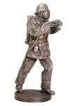 Heirloom-quality Statuette of Heroic Firefighter in full turnout gear using hose