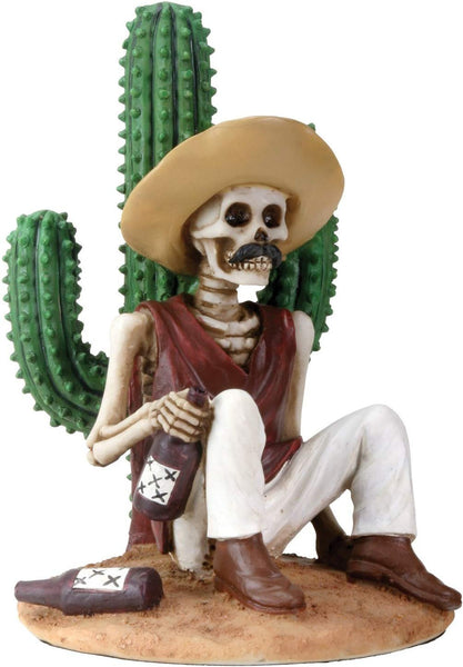 YTC 3.5 Inch Day of The Dead Boracho Sitting by A Cactus Figurine