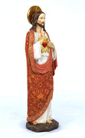 Sacred Heart of Jesus Figurine with Fabric Clothing 12 inch H