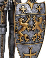 Pacific Giftware Medieval Times King's Royal Guardian Knight in Shining Armor Sword and Shield Statue 22 Inch