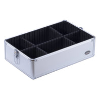 Clear Panel Top Nail Polish Makeup Train Case 16" Aluminum Professional Cosmetic Organizer Box with Slide Out Drawer