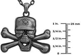 Masada Jewelry, Coast Guard Skull Crossbones Pendant Necklace Lead Free Alloy