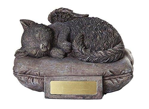 Pet Memorial Angel Cat Sleeping On Pillow Cremation Urn Bottom Load 30 Cubic...