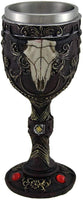 Goblets Southwest Bull Skull Brown And Gold Wine Goblet W/Stainless Steel Liner 3 X 7.75 X 3 Inches Brown