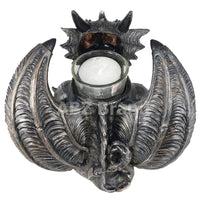 ABZ Brand Guardian Winged Red Eye Standing Dragon Gargoyle Candle Holder Statue Figurine Gothic Myth Fantasy Sculpture Decor