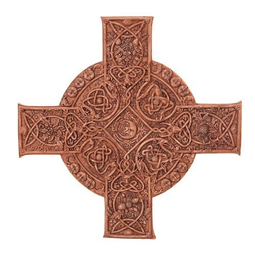 Pacific Giftware Elemental Celtic Cross Wall Sculpture Decor Wood Finish by Maxine Miller 11.25 Inch L