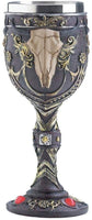 Bull Skull Horns Goblet Dragon Crest Accent Mantel Table Shelf Collectible Decor
