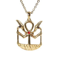 EGYPTIAN ANKH GOLDEN NECKLACE PENDANT PEWTER ALLOY