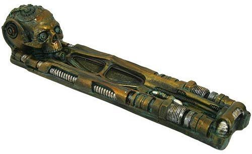 PTC 10 Inch Steampunk Inspired Skull Incense Burner Statue Figurine