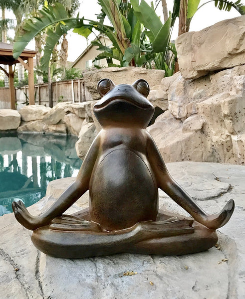 The Inner Peace of A Frog Yoga Toad In Meditation Figurine Collectible...