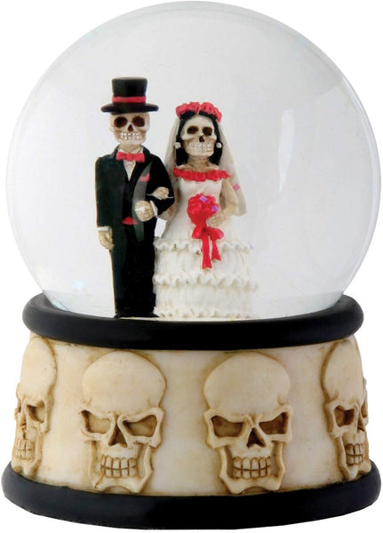 3.5 Inch Cold Cast Resin Day of the Dead Wedding Couple Water Globe
