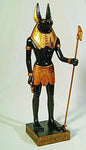 11.88 Inch Gold and Black Color Egyptian Anubis Dog Standing Figurine