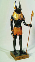 11.88 Inch Gold and Black Color Egyptian Anubis Dog Standing Figurine