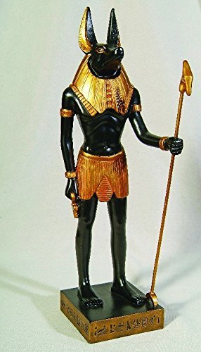 11.88 Inch Gold and Black Color Egyptian Anubis Dog Standing Figurine