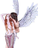 Pacific Giftware Mermaid Princess with Prince Angel Fantasy Hand Painted Resin Statue