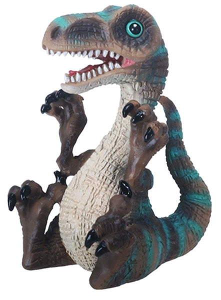 YTC 3.25 Inch Brown Velociraptor Seated Figurine Decoration Display