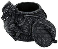 Pacific Giftware Medieval Stone Dragon Lidded Trinket Jewelry Box Decorative Keepsake Box Round