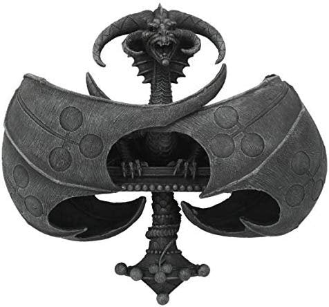 Pacific Giftware PT Dragon Poker Card Club Shape Stone Finish Resin Decorative Figurine