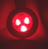 MARINE BOAT RV BUS TRAILER TRUCK AUTO LED 3 RED COLORED ROUND COURTESY LIGHT ODM