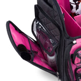 KIOTA Makeup Artist Case on Wheels, Soft Cosmetic Case with Trolley and Removable Storage Pockets for Beauty Products, Side Compartments with Zippers