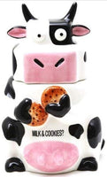 Ceramic Cow Cookie Jar Black / White, 10 inches H