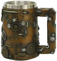 PT Steampunk Gear Collectible Resin Figurine Drinkable Tankard with Removable Stainless Steel Inner