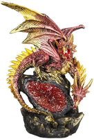 Double Headed Dragon Guardian of LED Lighted Crystal Rock Cavern Figurine