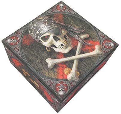 Small Pirate Skull Mirror Box
