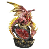 Double Headed Dragon Guardian of LED Lighted Crystal Rock Cavern Figurine
