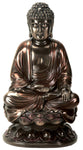 YTC 10 Inch Cold Cast Bronze Colored Resin Buddha on Lotus Statue